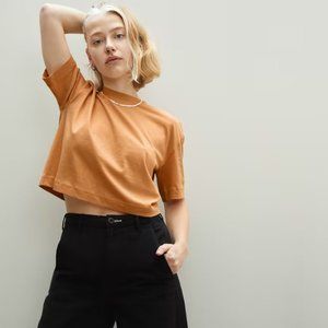 Everlane Organic Cotton Crop Tee. Size small, color sesame